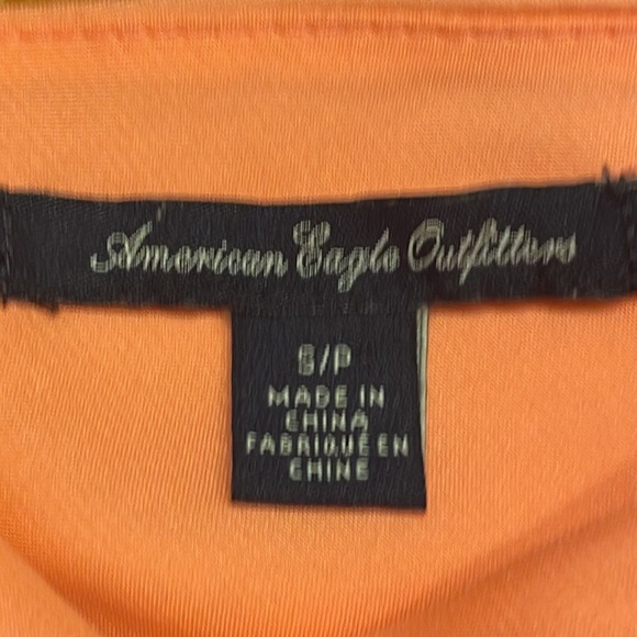 S/P American Eagle peach orange pink sleeveless v-neck lined midi dreas - Picture 13 of 14